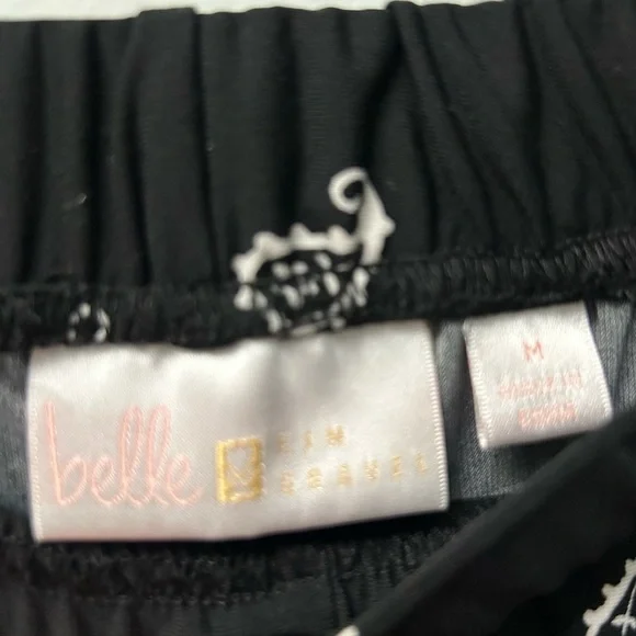 Belle by Kim Gravel Black and White Paisley Wide Leg Pants - Picture 3 of 3